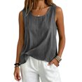 thumbnail image 5 of Lumtrix Womens Cotton Tank Tops Dressy Casual Summer 2026 Boho Loose Fit Top Lightweight Beach Sleeveless Shirts Dark Gray XL, 5 of 6