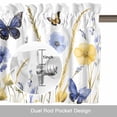 thumbnail image 6 of Spring Floral Valance Curtain Pastoral Yellow Blue Flowers Leaves Butterfly Window Valances Rod Pocket Short Curtains Window Treatments for Kitchen Bedroom Bathroom Laundry 56" x 16", 6 of 9