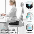 thumbnail image 3 of Standard Memory Seat Cushion for Office Chair Pressure Relief Sciatica & Tailbone Pain Relief Firm Coccyx Pad for Long Sitting, Office Chair, Gaming Chair and Car Seat-Black, Standard Size, 3 of 13