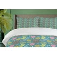 thumbnail image 4 of Ambesonne Owl Duvet Cover Set, Hipster Animal Wise Bird, 2-Calking, Dark Seafoam Multicolor, 4 of 7