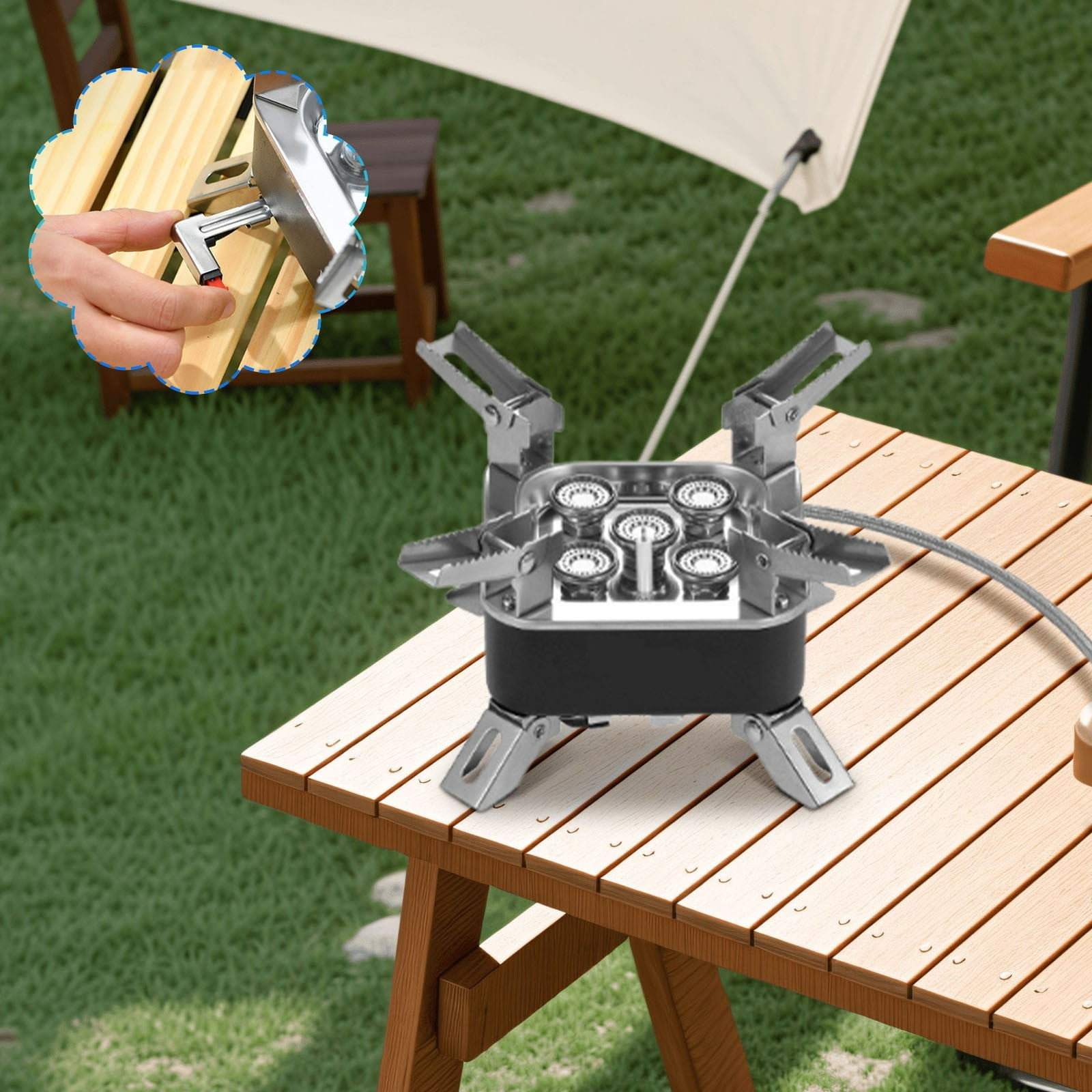 karymi Fire Stove Camping Outdoor Portable Windproof Gas Stove Gas Stove Gas Stove Gas Stove Head Stove Tailgating