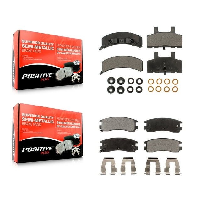 Positive Plus Front Rear Semi-Metallic Brake Pads Kit for Car 1999 Cadillac DeVille Drum rear brakes KPF-100294