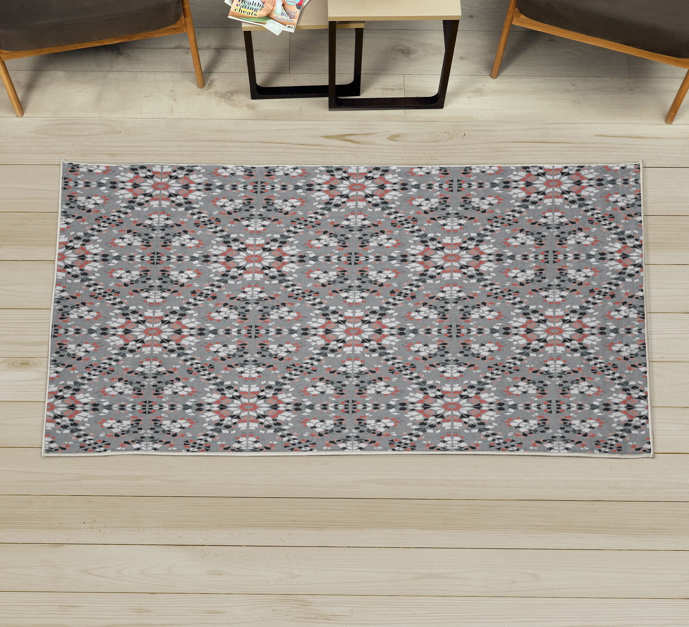 Cad Roman Rug Patterns Mosaic Decorative Rug, Antique Roman Time Inspired Rock Design with ...