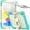 Colorful Mint, variant on Dteck for iPad 10th Generation Case 10.9 inch 2022 A2696 A2757 A2777 with PET Screen Protector, Military Grade Heavy Duty Silicone Protective Cover with Shoulder Strap Kickstand Cover, Black