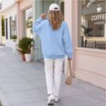 thumbnail image 4 of Womens Pullover Tops Crew Neck Long Sleeve Sweatshirt Loose Fit Solid Color Casual Tops for Autumn Clothing, 4 of 6
