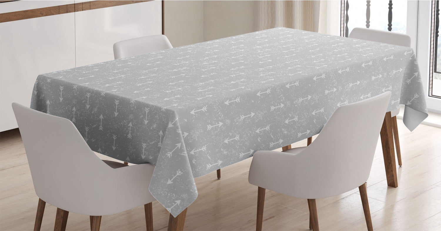 Neutral Tablecloth, Grey and Grunge Style Up and Down Cursors Pattern ...