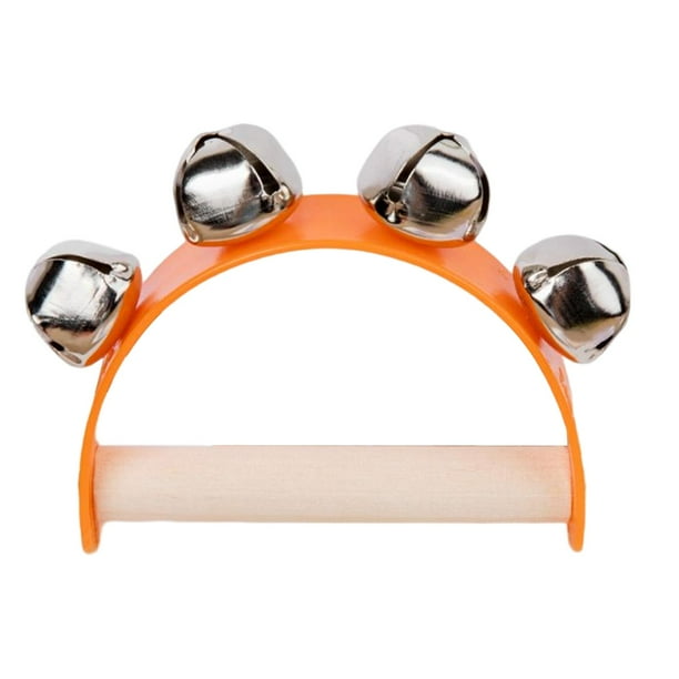 Campana de madera, instrumento Musical, campana de tambor, juguetes educativos, campana de mano, pandereta para juegos, fiestas de vacaciones, KTV, , NARANJA Hugo Pulsera campanilla