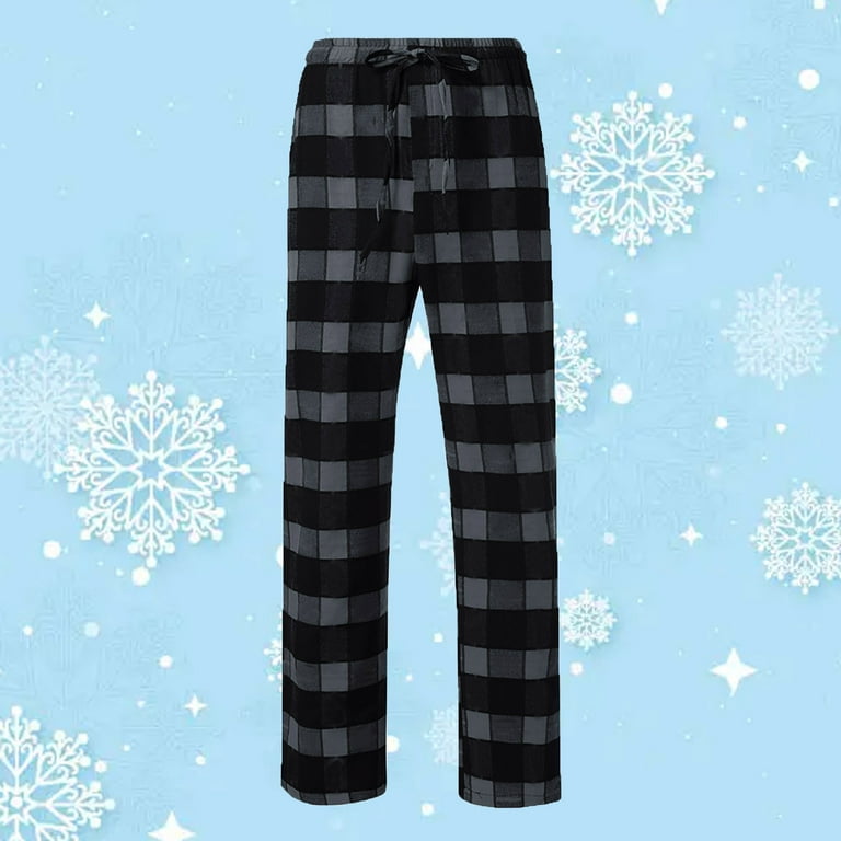 Clearance Men s Buffalo Plaid Pajama Bottoms Casual Loungewear Casual Holiday Elastic Cozy Pajama Pants with Pockets Walmart