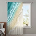 thumbnail image 4 of Turquoise Beach Coastal Sheer Curtains 96 Inches Long, Summer Ocean Nautical Seaside Light Filering Curtains, Privacy Drapes Simi Floor to Veiling Curtain for Living Room Bedroom Window Treatment, 4 of 9