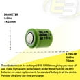 thumbnail image 4 of 10x 1/3AA  1.2V Flat top Rechargeable Battery for Solar Lights, Remotes,Telecoms, 4 of 7