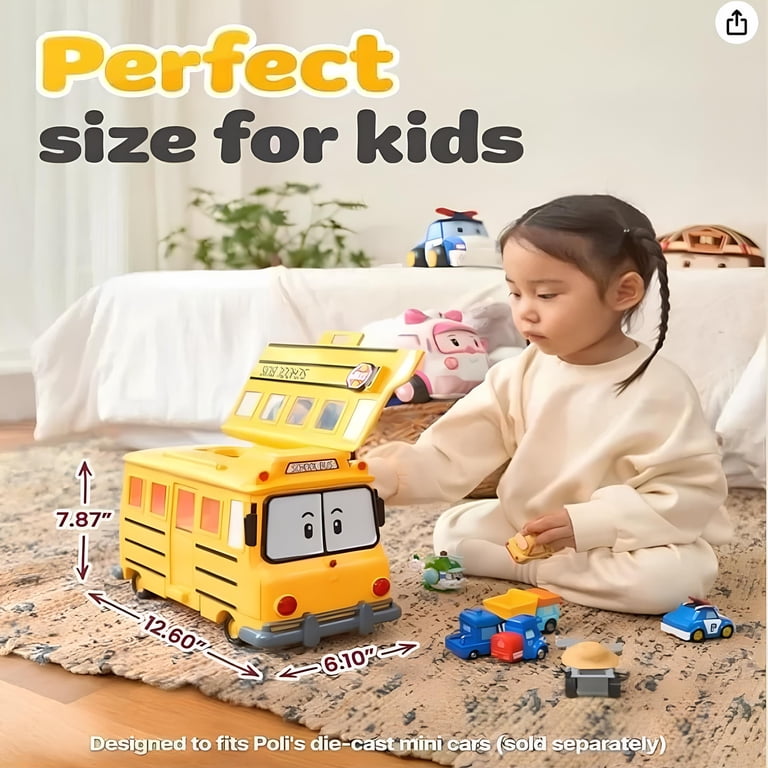Robocar Poli School B Carrying Case School Bus Toy Ideal for Kids