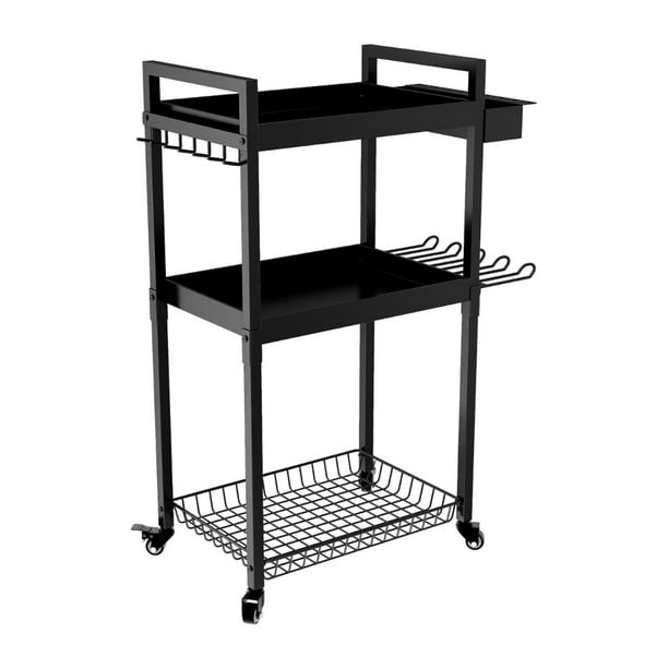 Carrito organizador de herramientas eléctricas, carrito de almacenamiento con ruedas, carrito de herramientas negro de hierro para regalos, estante pa