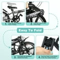 thumbnail image 4 of imerelez Urban Commuter Folding Bike 20 Inch Dark Grey, 6-Speed with Basket & Fenders, Portable Steel Frame Bicycle, 4 of 7