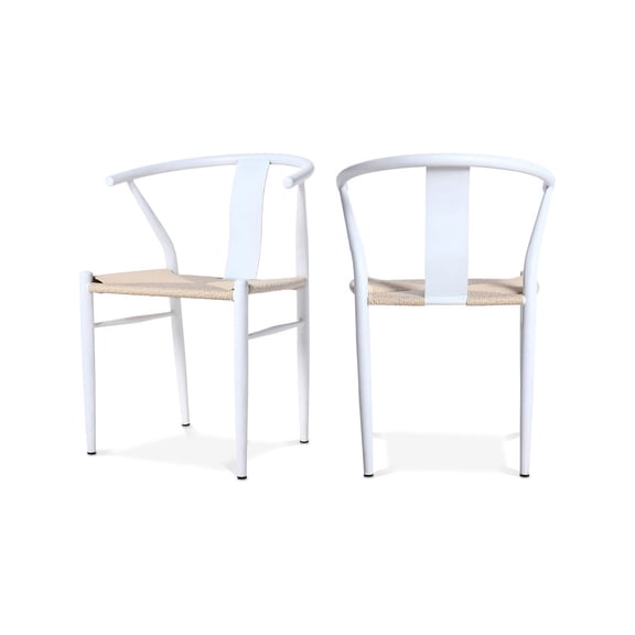 Meridian Furniture Beck Beige Hand Woven Rope Dining Chair