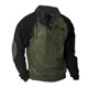 thumbnail image 1 of Blusa y camisa de manga larga con cuello alto para hombre, estilo casual, con estampado de palmeras color cacao, deportiva, con cuello alto, botones y patchwork, de poliéster., 1 of 5
