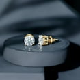 thumbnail image 6 of Rosec Jewels Round Shape Moissanite Solitaire Stud Earrings for Women - 8 mm, 18K Yellow Gold, 6 of 8