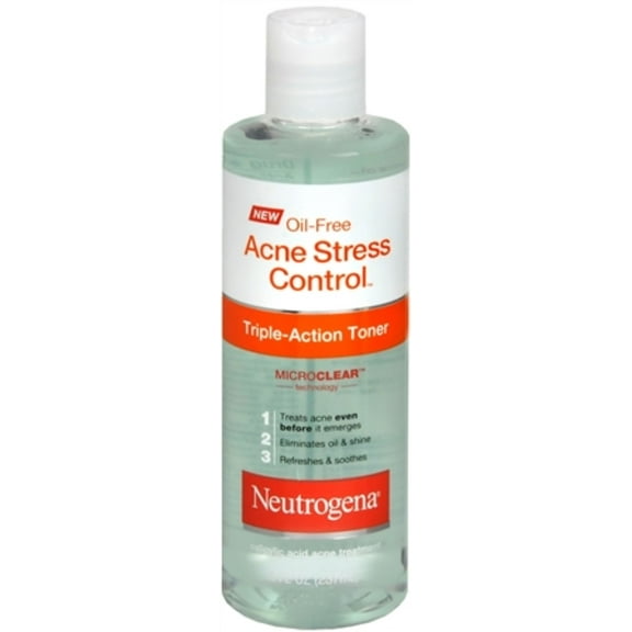 Neutrogena Oil-Free Acne Stress Control Triple Action Toner 8 oz (Pack of 3)