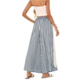 thumbnail image 4 of Sewkxo Womens Wide Leg Striped Boho Palazzo Pants with Lace Panel Summer Loose Elastic Waist Beach Vacation Lounge Pants,Blue L, 4 of 7