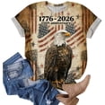thumbnail image 7 of UngA 250 Anniversary USA Shirt Women Patriotic Eagle American Flag Cool Womens T Shirt (Beige,L), 7 of 7