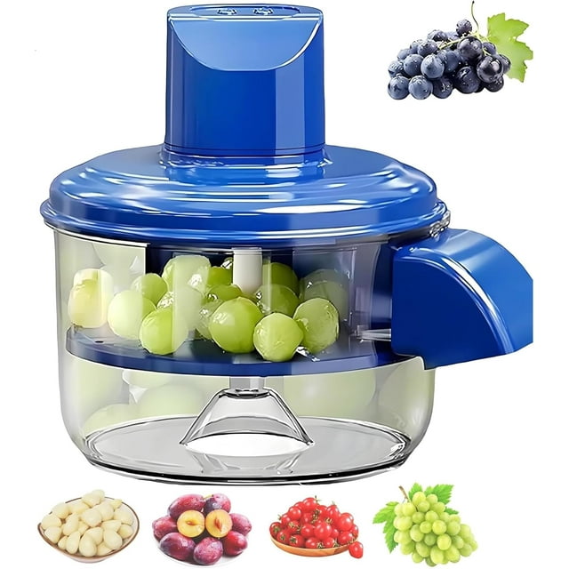 Pelador de uvas eléctrico automático recargable azul