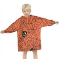 thumbnail image 3 of Halloween Spider Web Silhouette Pattern Blanket Hoodies for Kids 6-13YR Oversize Wearable Blanket Hoodies for Boys Girls Teens, 3 of 7