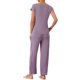 thumbnail image 3 of INSPIRAR CHIC Conjunto de Pijama de Manga Corta Modal para Mujeres de 2 Piezas Ropa de Casa Pantalones Largos Sudadera S Morado, 3 of 6
