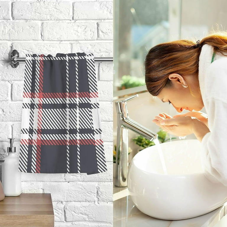 Buffalo plaid bath hand towels sale