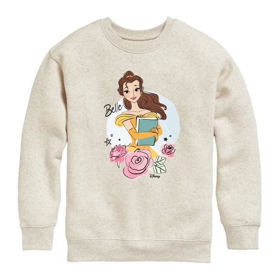Disney - Belle With Flowers - Toddler & Youth Crewneck Fleece Sweatshirt