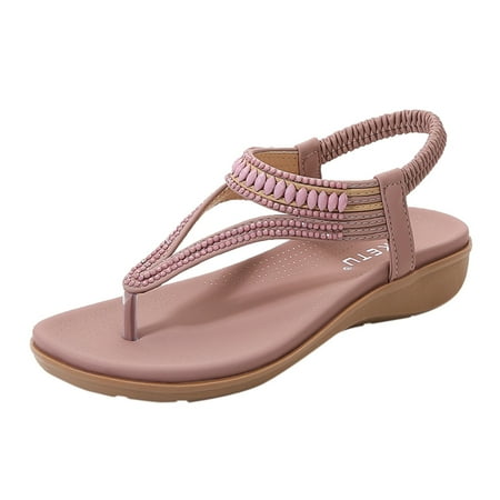 

Fashion Women s Casual Shoes Breathable Thick-soled Outdoor Leisure Slippers Diamond Shoes for Women Wedge Espadrille Wedge Sandals for Women Open Toe Stretch Strap Wedge for Women Tall Wome