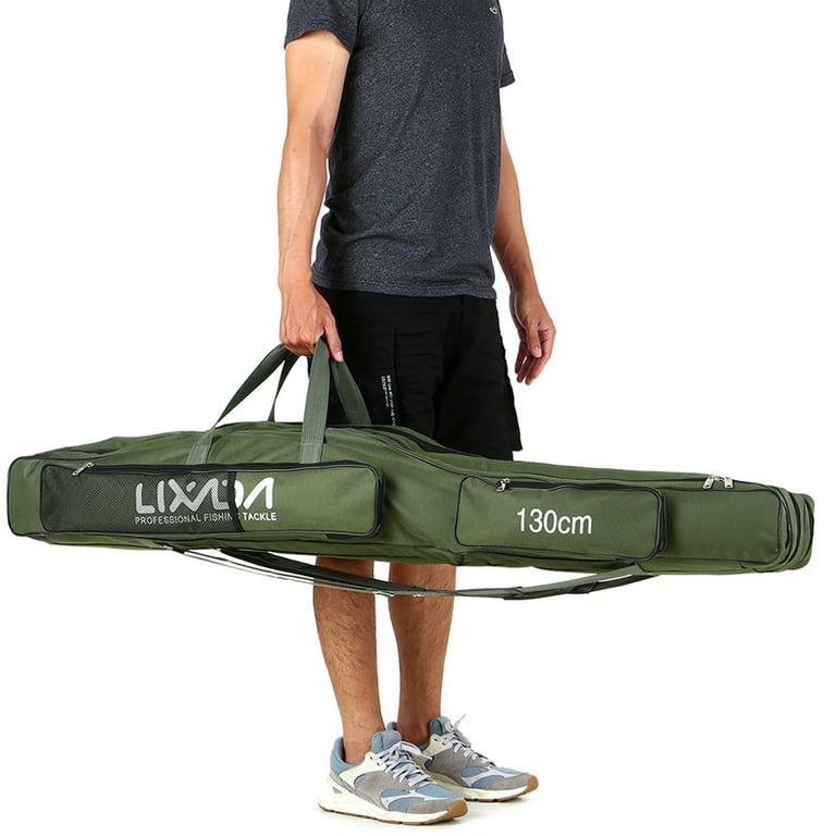 Lixada 130cm150cm Three Layers Fishing Bag Portable Folding Fishing Rod Reel Tackle Tool Carry Case Carrier Travel Bag, Size: 130 cm, Black