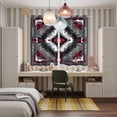 thumbnail image 5 of Boho Red Grey Kitchen Curtains 84 Inch Length, Geometric Southwestern Retro Ethnic Grommet Top Bedroom Living Room Curtains, Light Filtering Cafe Curtain Drapes 2 Panels Set 104''x84'', 5 of 9