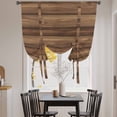 thumbnail image 3 of Vintage Wood Grain Tie Up Curtains for Windows, Adjustable Balloon Window Shades, Country Wooden Board Brown Kitchen Window Treatments Adjustable Roll Up Curtain for Basement/Nursery 52"x45", 3 of 8