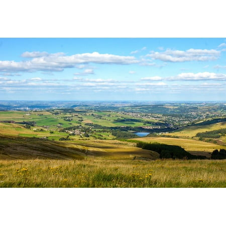 Canvas Print England Countryside Landscape Holmfirth Lake Stretched Canvas 10 x