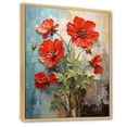 thumbnail image 2 of Designart "Red Geraniums Scarlet Bloom Collage II" Floral & Botanical Floater Framed Wall Art Living Room, 2 of 7