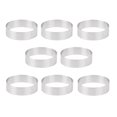 thumbnail image 1 of 8pcs 8cm Stainless Steel Tartlet Molds French Dessert Mousse Fruit Pie Tart Ring Quiche Cake Mold, 1 of 5