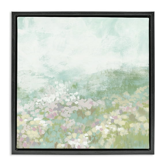 Stupell Industries Rural Meadow Impression Landscape Painting Black Floater Framed Canvas Art Print Wall Art, 18 x 18