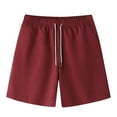 thumbnail image 2 of Casual Shorts for Men with Pockets Drawstring Elastic Waist Wide Leg Lightweight Solid Color Breathable Relaxed Loungewear Short, 2 of 5