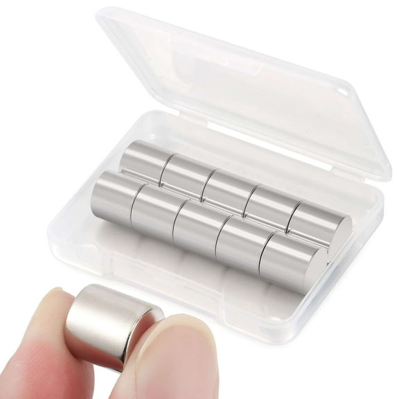 Spencer 10PCS Super Strong Neodymium Magnets 1/2 x 1/2 Inch Cylinder Magnets Powerful Permanent Rare Earth Magnets N45 12mm x 12mm