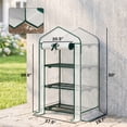 thumbnail image 5 of Outsunny 3 Tier Mini Greenhouse with Screen Roof, 27.6" x 19.7" x 50", Portable Small Greenhouse with High Strength PE Cover, White, 5 of 6