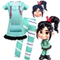 thumbnail image 2 of Vanellope Von Schweetz Costume Cosplay Ralph Breaks The Internet Halloween Anniversaire Robe Pantalon+masque, 2 of 3