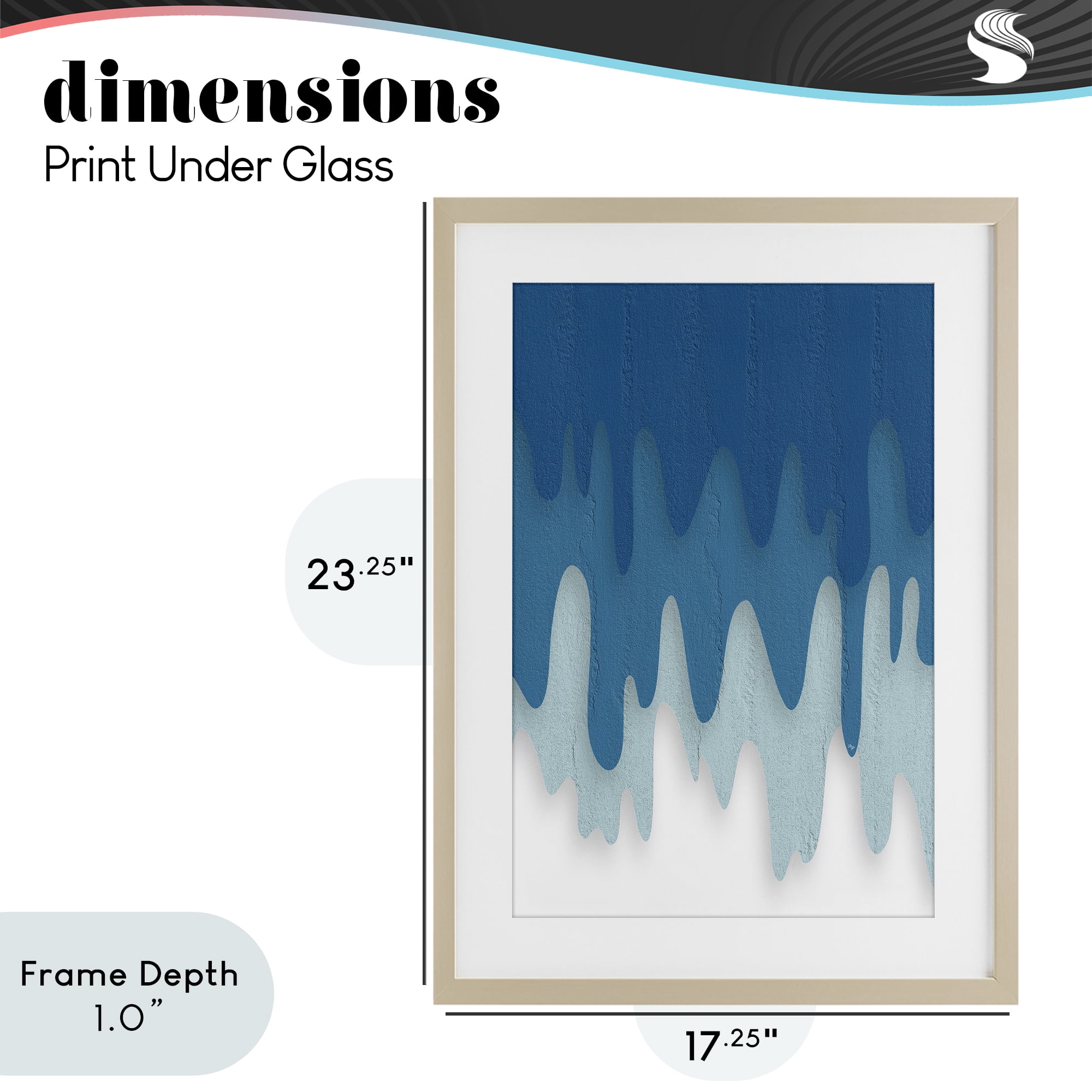 Stupell Industries Water Wave Fluid Contour Birch Framed Print Under Glass, design by Martina Pavlova