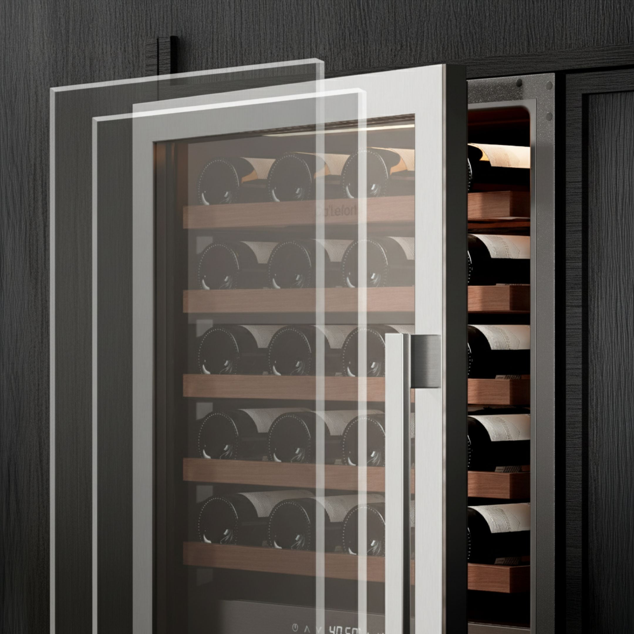 Ca'Lefort Wine and Beverage Fridge, 24 inch Dual Zone 40 Bottle + 112 Can Tall Beverage Fridge for Home/Bar, Freestanding & Built-In