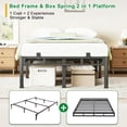 thumbnail image 3 of 18-Inch King Size Double Layer Metal Platform Bed Frame with Round Corner Legs, 4000 lbs Capacity, Noise-Free, 3 of 9