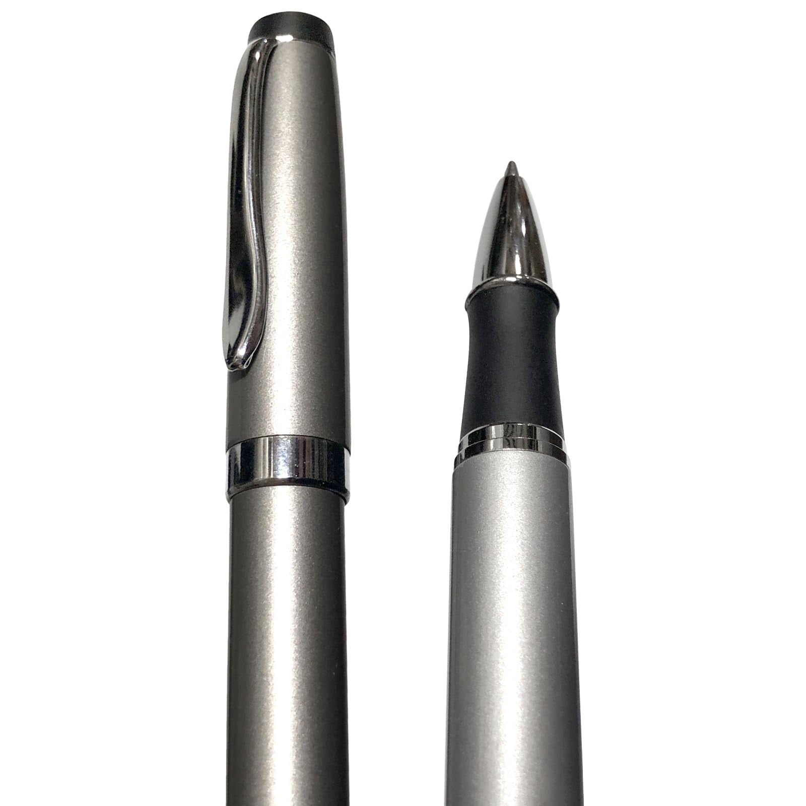 Gripper Rollerball Pen - Silver with Anti Slip Grip (Budget Friendly Pen)
