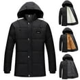 thumbnail image 4 of Winter Men's Hooded Thickened Jacket Outdoor Padded Warm Windproof Cold Weather Coat for Snow Sports, 4 of 9