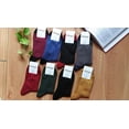 thumbnail image 5 of iMongol 4 Pairs Mercerized Merino Wool Women Woman Men Man Thin Breathable Dress Casual Socks(4 Pairs, mix Black/Green/Yellow/Red, US 5-10), 5 of 8