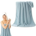 thumbnail image 6 of Coral Fleece Bath Sheet Cozival Oversized Coral Fleece Bath Sheet - Extra Large 70X140Cm Plush Towel for Adults, Ultra Soft and Highly Absorbent, Thick and Cozy for Bathroom, Shower, and Spa Use, B, 6 of 7