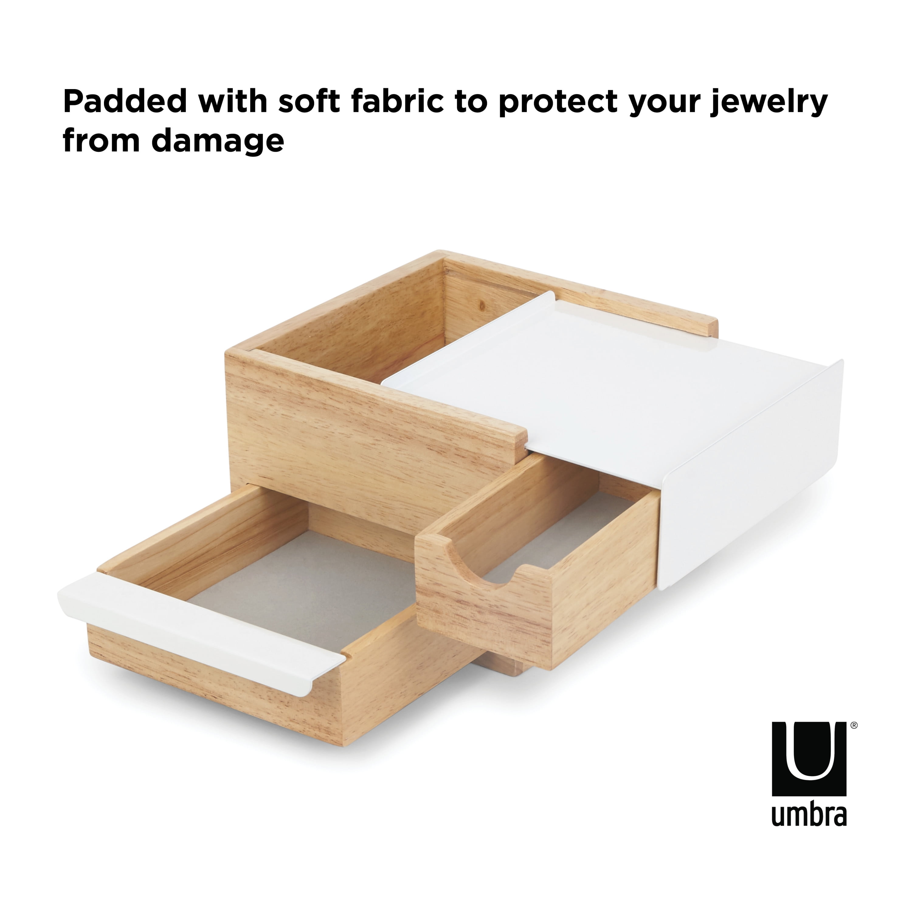 Umbra Mini Stowit Jewelry Box Accessory Organizer Unisex White/Natural