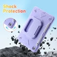 thumbnail image 4 of ShieldPlus Case for iPad iPad 9th/ 8th/ 7th Generation 10.2", Shockproof Case with Rotating Kickstand Handle Grip & Shoulder Strap & Pencil Holder, Sturdy Kids Case for iPad 10.2" (2021-2019),Purple, 4 of 5