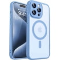 thumbnail image 1 of Funda Magnética Mate para Teléfono para iPhone 15 Pro Max, Cubierta a Prueba de Golpes Compatible con MagSafe - Azul Claro, 1 of 4